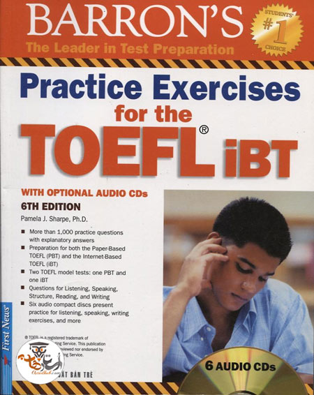 مجموعه کامل کتاب Barron’s Practice Exercises For The TOEFL به همراه فایل صوتی 6 سی دی